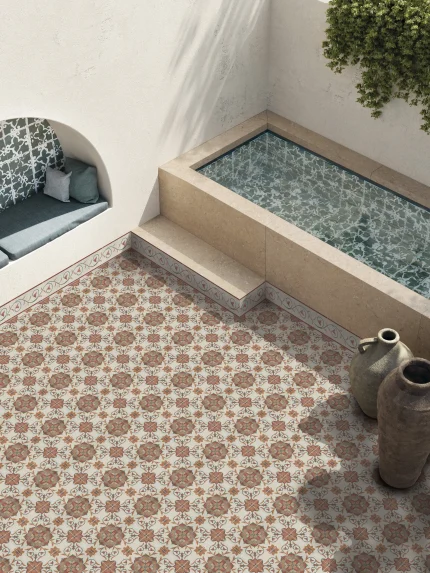 Moroccan-style patterned tiles