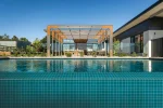 Blue swimming pool tiles
