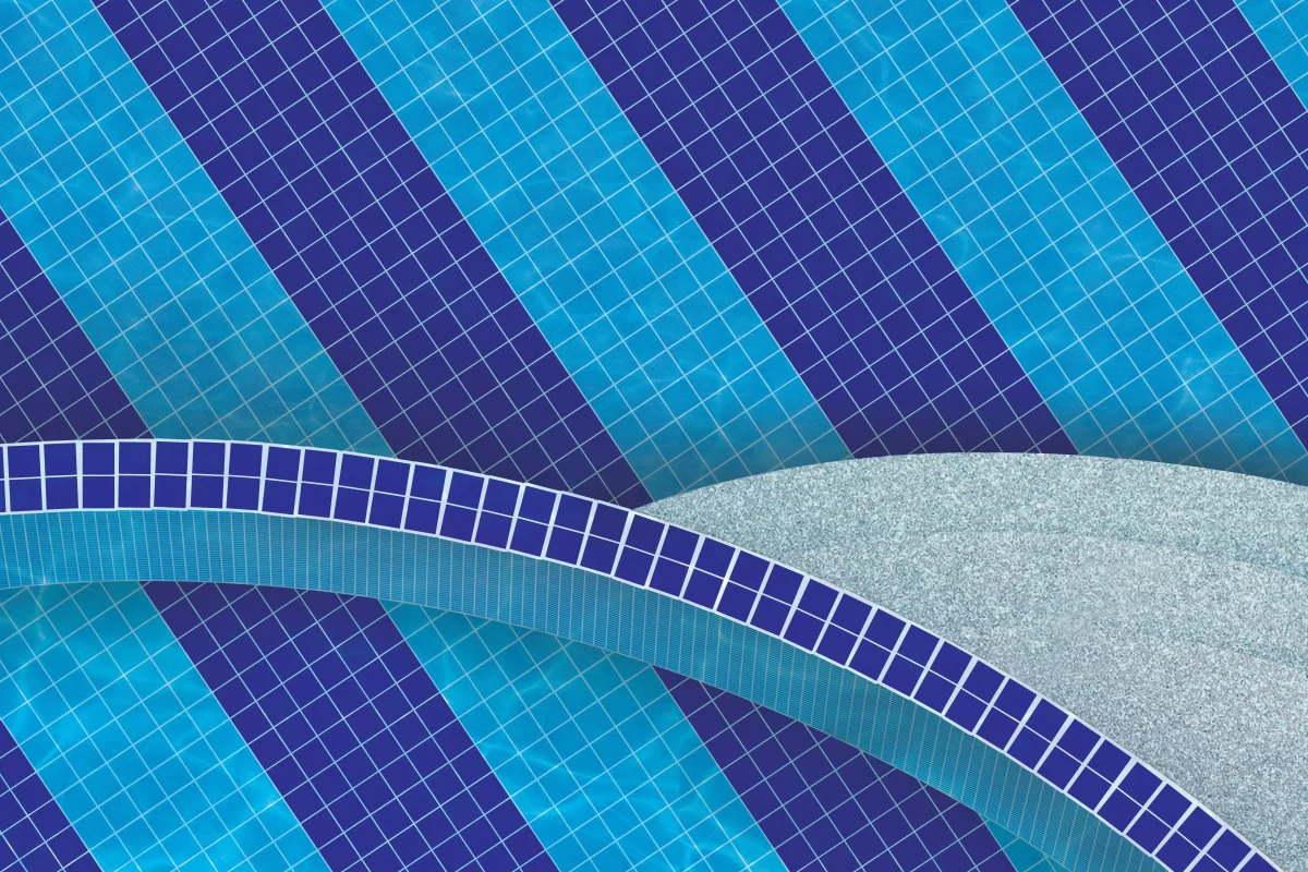 Blue mosaic swimming pool tiles